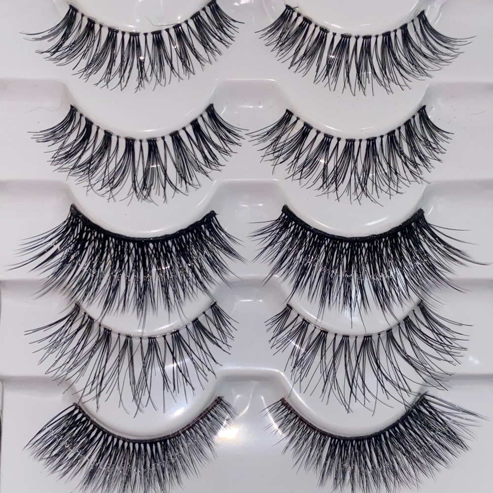 Set of 5 Pairs of Fake Eyelashes Various Designs NEW
